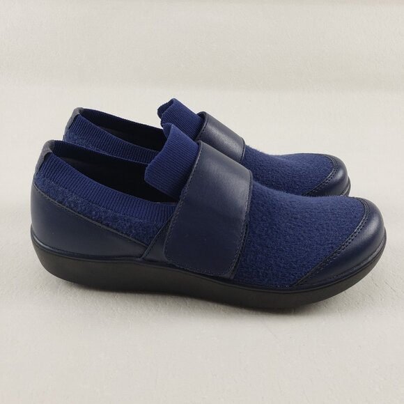 Alegria Traq Qwik Cozy Shoe Womens 7-7.5 EU 37 Blue Slip On Casual Knit Sneaker - Picture 2 of 10